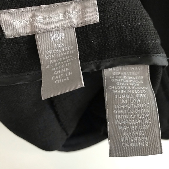 Investments Women’s Straight / Wide Leg Trouser Pant Black Linen-Feel 16 Reg - Picture 6 of 11